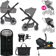 PETITE&amp;MARS Kombinált babakocsi ICON 2v1 Dove Grey XXL AIR + Core Pro i-Size Black Grey