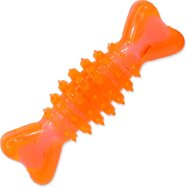 Hračka Dog Fantasy Kosť valec gumová oranžová 12cm