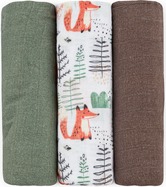PETITE &amp; MARS Sada plienok bambusová mušelínová 3ks Moussy Forest Fox 68 x 68 cm