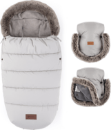PETITE&amp;MARS Set zimný fusak Comfy 4v1 + rukavice na kočík Furry Champagne Shower