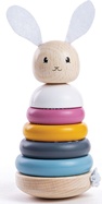 Bigjigs Baby Drevená motorická nasadzovacia veža zajačik