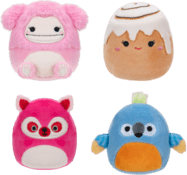 SQUISHMALLOWS Micromallows 4Pack - Mýval, Bigfoot, Ara, Škoricová rolka