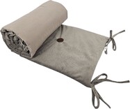 EKO Bettumrandung aus Baumwollsamt Dunkelbeige 180cm