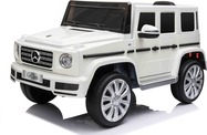 Elektrické autíčko Mercedes G500 12V, biele, 2,4 GHz diaľkové ovládanie, USB / SD Vstup, o
