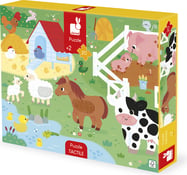 Janod Puzzle dotykové senzorické Farma s rôznymi povrchmi 20 ks