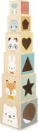 Janod Pure Pyramide en bois empilable Animaux 6 pcs