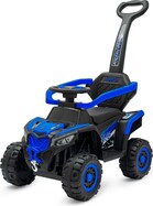 Detské elektrické odrážadlo Baby Mix Ruggy s vodiacou tyčou modré