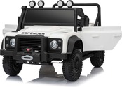 Elektrické autíčko Land Rover Defender 110 SVX 12V, biele, 4X4 pohon, LED svetlá
