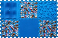 Ortek Masážna ortopedická podložka Puzzle "Mix" 6 prvkov Modrá huba