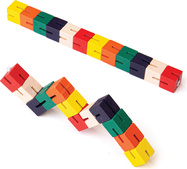 Bigjigs Toys Drevený hlavolam farebný had 1 ks