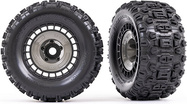 Traxxas koleso 3.8", pneu Sledgehammer, disk čierny so šedou pokrievkou (2)