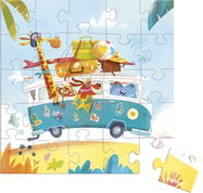 Janod Felicitare de ziua de naștere cu puzzle Pe drumuri