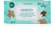 FEEDO Lingettes humides en bambou biodégradables 56 pcs