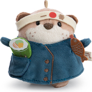 NICI peluche MyMochi Lontra Jiro 8 cm con sushi e costume da chef, confezione regalo