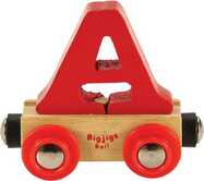 Bigjigs Rail Wagon hölzerne Eisenbahnschienen – Buchstabe A