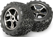 Traxxas koleso 3.8", disk Gemimi čierny chróm S17, pneu Talon (2)