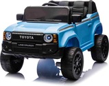 Elektrické autíčko Toyota Landcruiser 12V, modré, široké jednomiestne sedadlo, 2,4 GHz dia