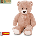 Plush Friends medveď plyšový 100cm svetlo hnedý s mašľou