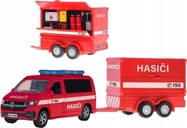 Kids Globe Traffic VW hasiči CZ design 27,5cm kov spätný chod s prívesom