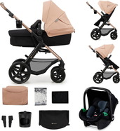 KINDERKRAFT Kočík kombinovaný Moov 2 3v1 Sand Beige - penové kolesá