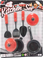 Set kuhinjskog posuđa, plastični, 7 kom., crveni