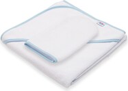 Detská froté osuška s kapuckou New Baby BASIC 80x80 bielo-modrá