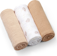 BABYONO Plienky mušelínové Super Soft 3 ks, Beige 70 x 70 cm