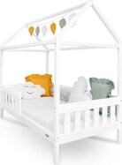 Dětská postel domeček se zábradlím a roštem New Baby CASTELLO 180x90 cm bílá