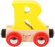 Bigjigs Rail Wagon hölzerne Eisenbahnschienen – Buchstabe R