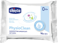CHICCO Ubrousky vlhčené Physioclean na čištění noštěku 16 ks 0m+
