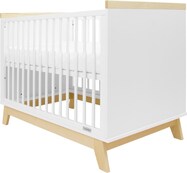 Otroška posteljica z ograjo New Baby MARCUS 120x60 cm bela/naravna