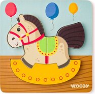 Woody Puzzle Baby - hojdací koník