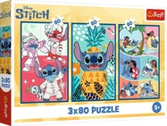 Trefl Puzzle 3 x 80 Stitchov svet / Lilo&amp;Stitch