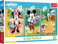 Trefl Puzzle 3x50 Mickey Mouse und Freunde / Maus im Urlaub