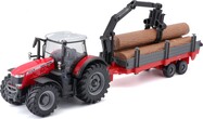 Bburago 1:50 Farm Traktor Massey FERGUSSON 8740S Tractor con remolque de troncos