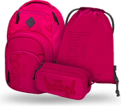 BAAGL SADA 3 Coolmate Ruby: Rucksack, Waschbeutel, Tasche