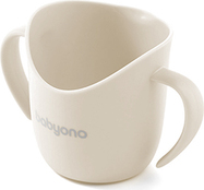 BABYONO Ergonomische Tasse mit Griffen 120 ml beige 6m+