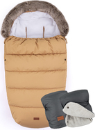 PETITE&amp;MARS Fusak 4v1 Comfy Elegant Caramel + rukávník Jasie Charcoal Grey