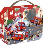 Janod Puzzle v kufríku Požiarnici 24 ks