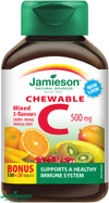 Jamieson C-vitamin 500mg pasztilla három gyümölcsízből álló keverék 120 tabletta