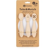 PETITE&amp;MARS Set 3 ks silikónových tréningových lyžičiek Take&amp;Match Desert Sand 6m+
