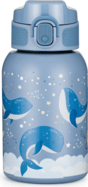 PETITE&amp;MARS Láhev nerezová termo se slámkou 350 ml Whale Song 12m+