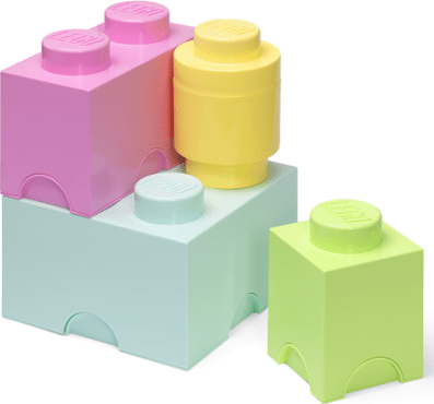 Scatole portaoggetti LEGO® Confezione multipla da 4 pezzi - viola, nero,  arancione, verde