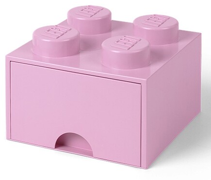 Scatola portaoggetti LEGO® 4 - con cassetto rosa chiaro 250 x 250 x 180 mm  - LEGO® Storage