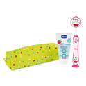CHICCO Set Zahnbürste und Zahnpasta im Etui - Nilpferd, 3J+