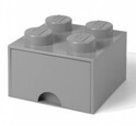 LEGO® Aufbewahrungsbox 4 - mit Schublade grau 250 x 250 x 180 mm
