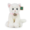 Chat en peluche assis blanc 25 cm ECO-FRIENDLY