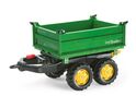 Rollytoys Remorque avec basculement à vis sans fin sur 3 côtés 2 essieux - vert