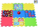 Alfombra de rompecabezas de espuma con diseño de juegos de mesa en bolsa con cremallera