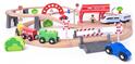 Binario Woody Train con macchina elettrica e viadotto